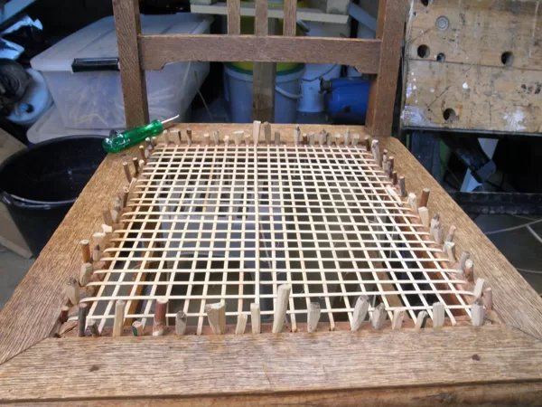 Stoel matten met Rotan , eerste 2 slagen